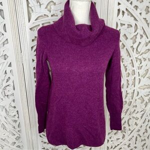 Talbots Plum Cashmere Cowlneck Sweater